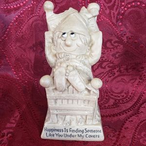 Vtg Berries Sillisculpt Figure Happiness Under My Covers 1970 USA Stocking Stuff